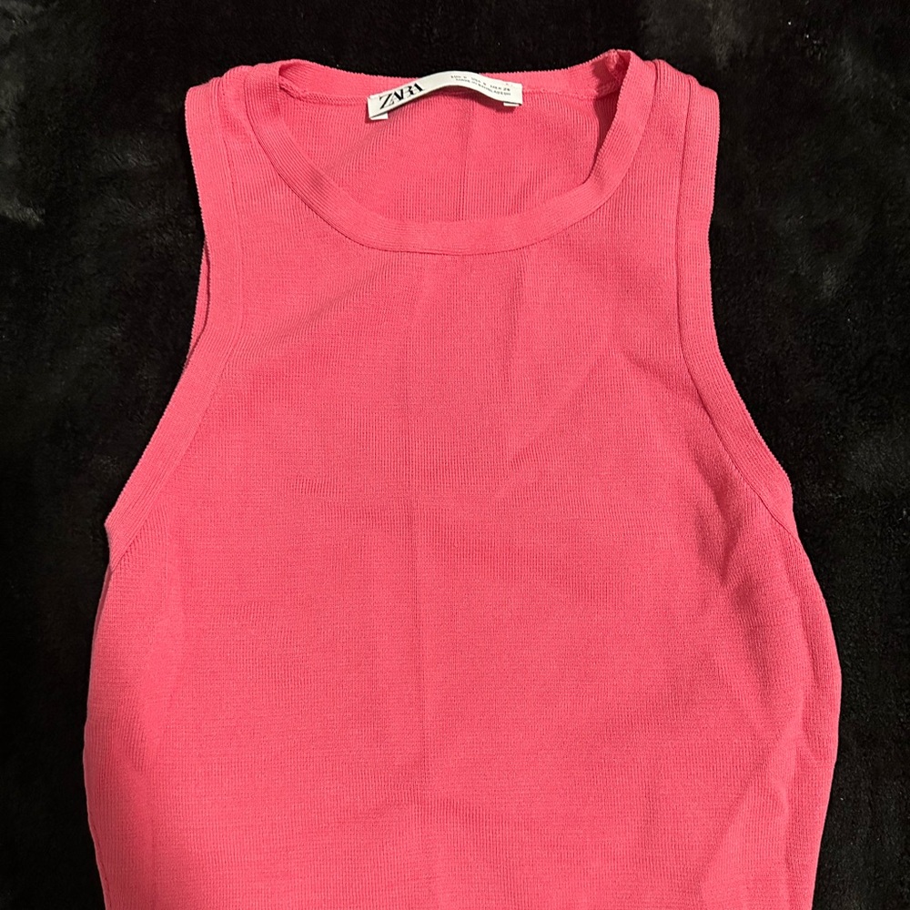 zara crop knitted top